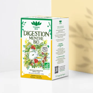 Tisane Bio Digestion – Infusion Menthe Poivrée & Verveine