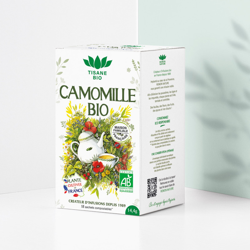 Tisane Camomille France Bio* – 18 Sachets | Romon Nature