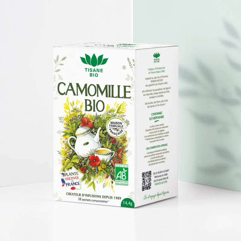 Tisane Camomille France Bio* – 18 Sachets | Romon Nature
