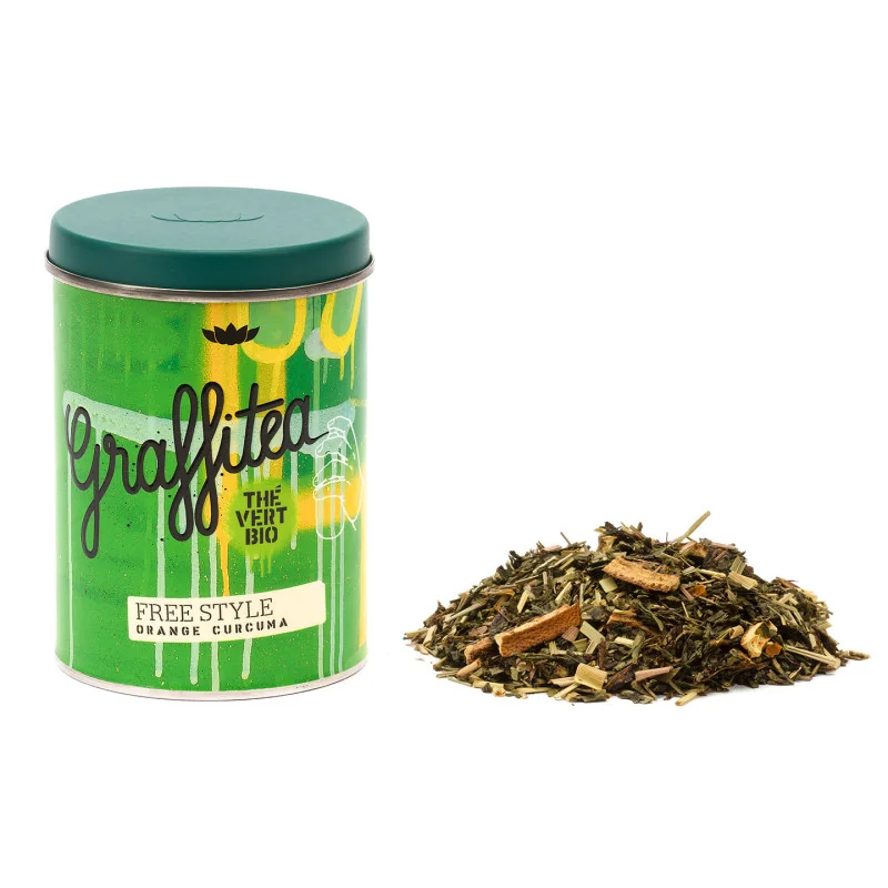 Free Style - Organic Orange & Turmeric Green Tea – 80g Tin
