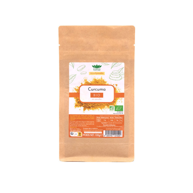 Curcuma Bio – Poudre dorée en sachet kraft 100g