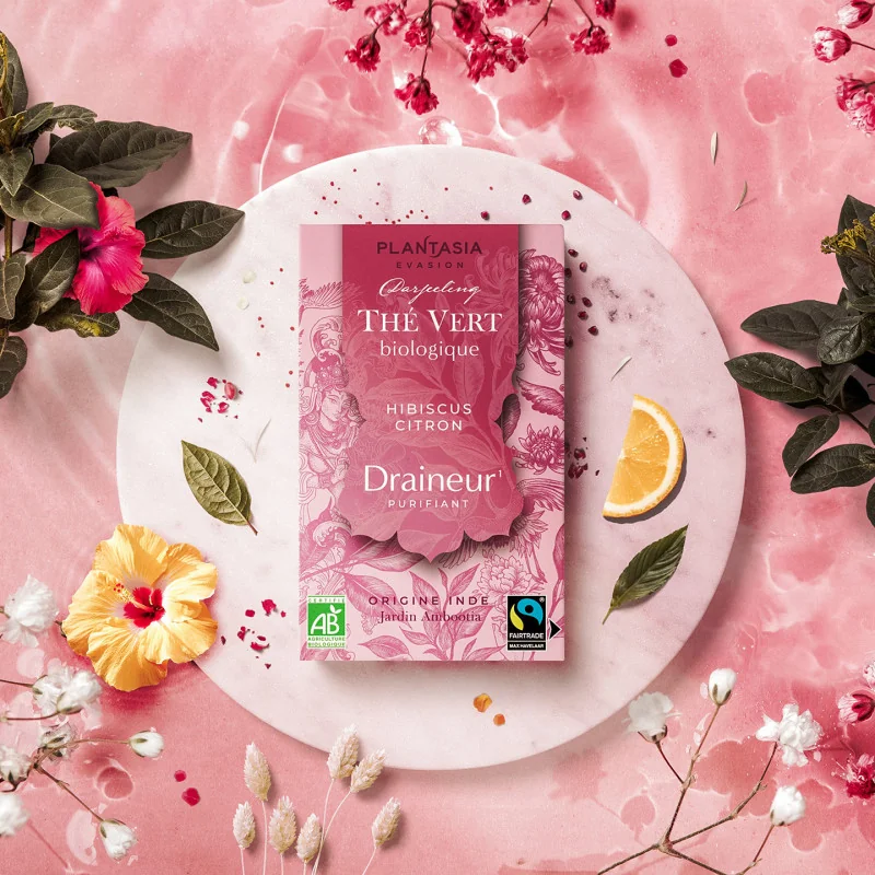 Draineur Thé Vert Bio - Hibiscus et Citron