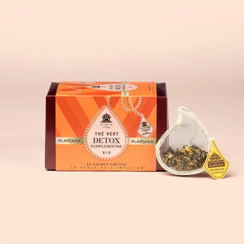 Organic Grapefruit Detox Green Tea – Drop-Shaped Sachet