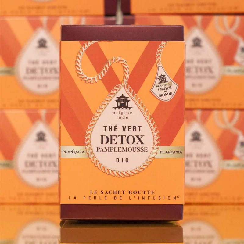 Organic Grapefruit Detox Green Tea – Drop-Shaped Sachet