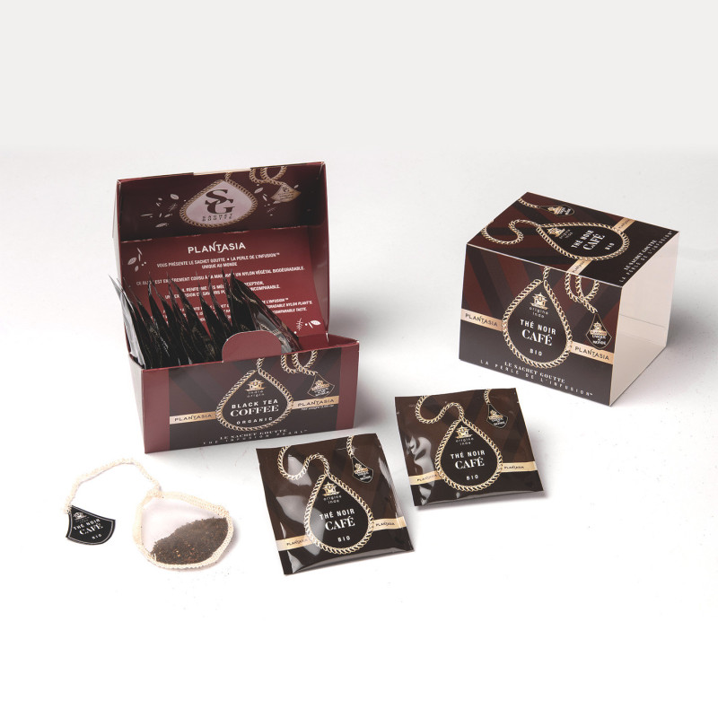 Organic Coffee-Infused Black Tea – Refined Drop-Shaped Sachet