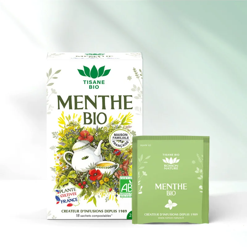 Organic Mint Tea France* – 18 Bags | Romon Nature