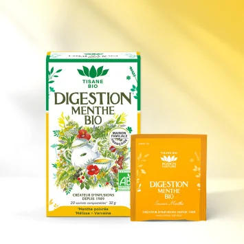 Tisane Bio Digestion – Infusion Menthe Poivrée & Verveine