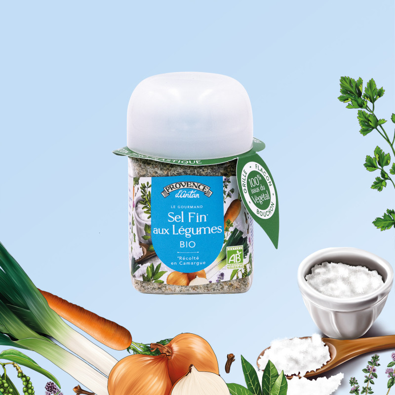 Sel fin aux légumes Bio 90g – Assaisonnement végétal raffiné