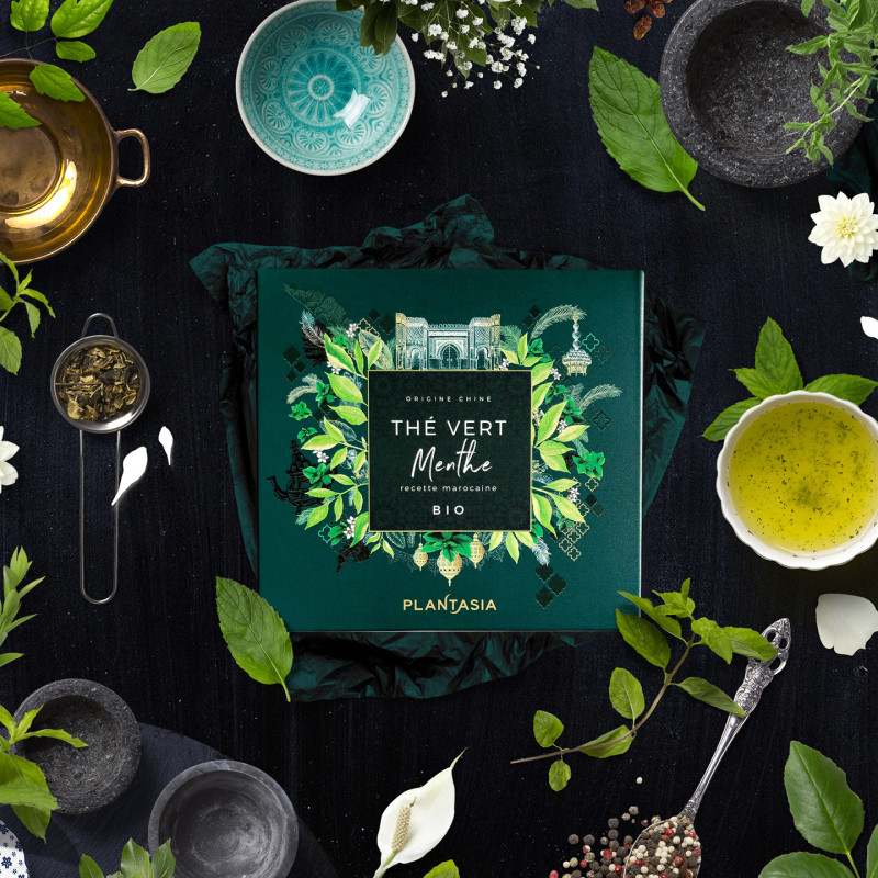 Organic Green Tea with Mint – Oriental Freshness in a Metal Cube