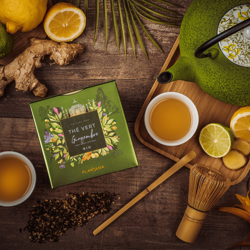 Organic Green Tea with Ginger – Spicy Awakening in a Metal Cube