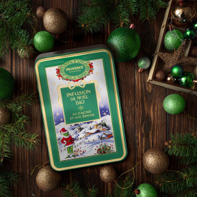 Organic Christmas Herbal Tea with Cocoa & Spices – Metal Tin & Refill