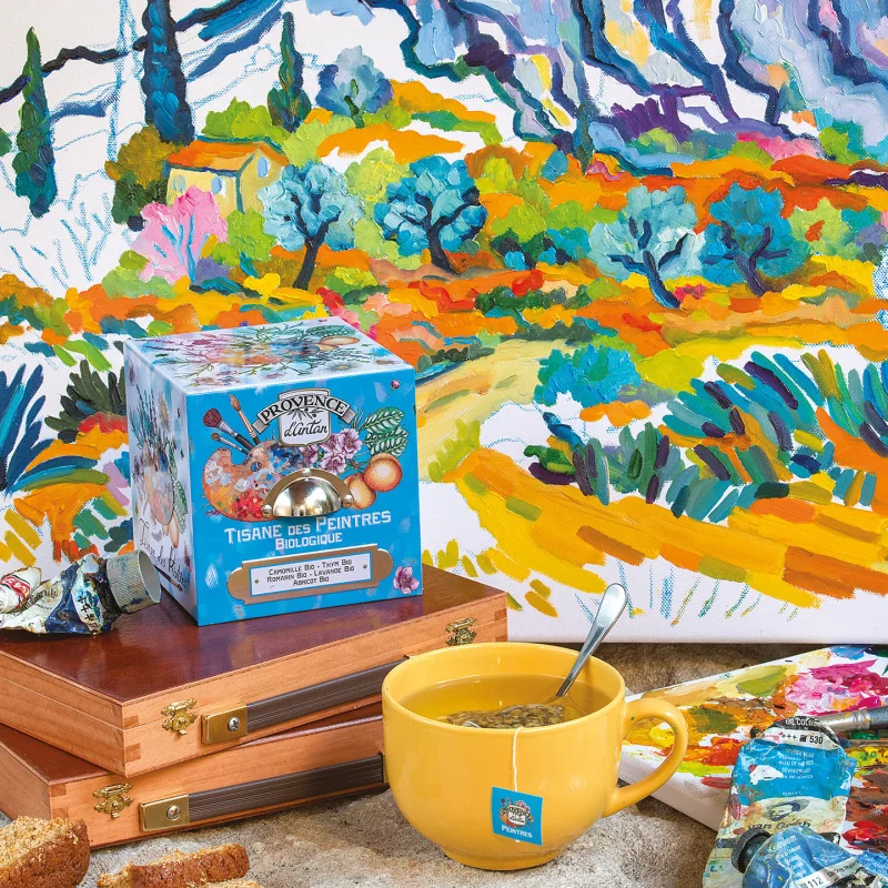 Organic Painters' Herbal Tea – Metal Tin| Provence d’Antan