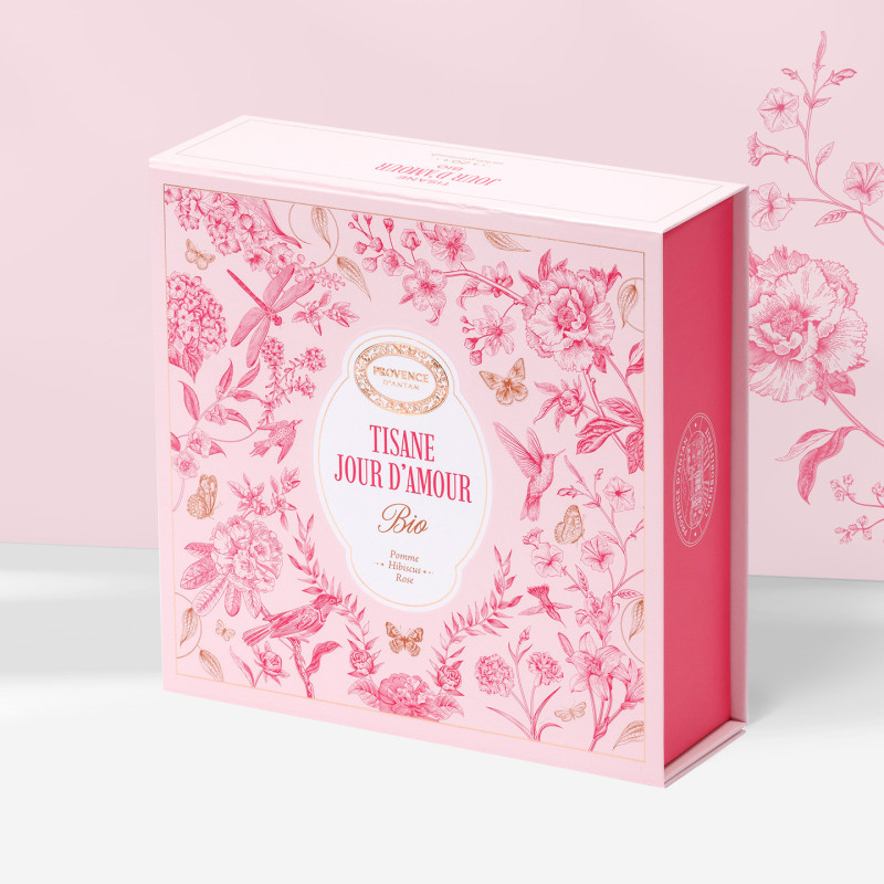 Organic Herbal Tea Gift Box Jour d'Amour– 20 Tea bags - Magnetic Box