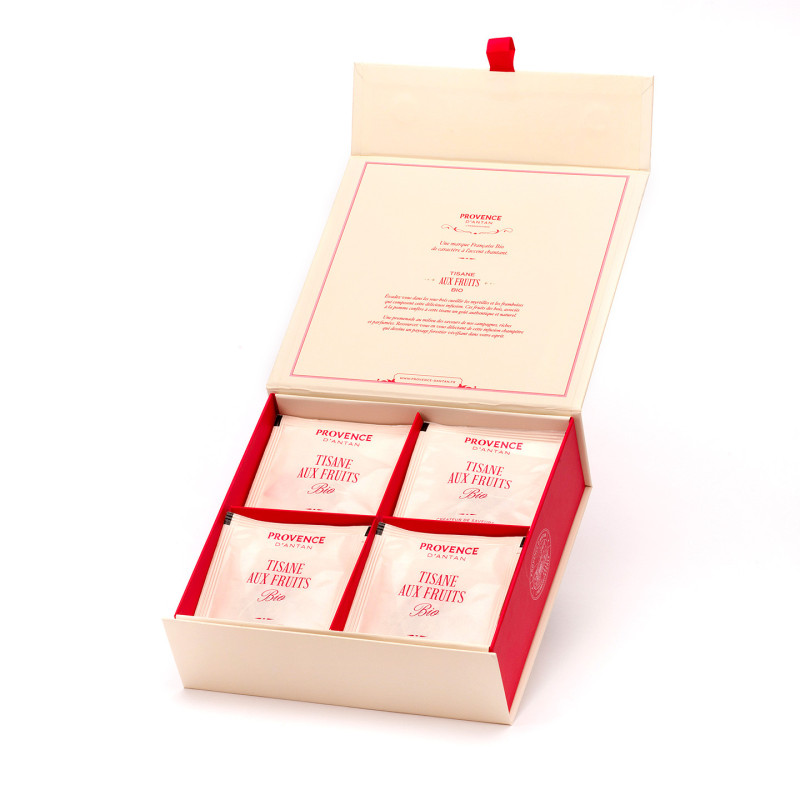 Organic Herbal Tea Gift Box "Aux Fruits" – 20 Tea Bags Magnetic Box
