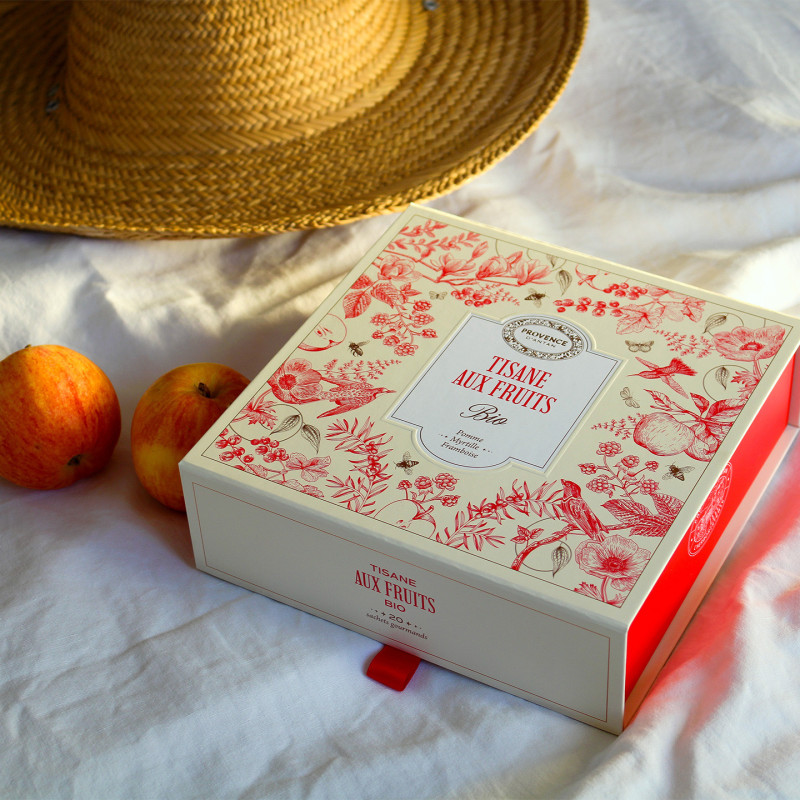 Organic Herbal Tea Gift Box "Aux Fruits" – 20 Tea Bags Magnetic Box