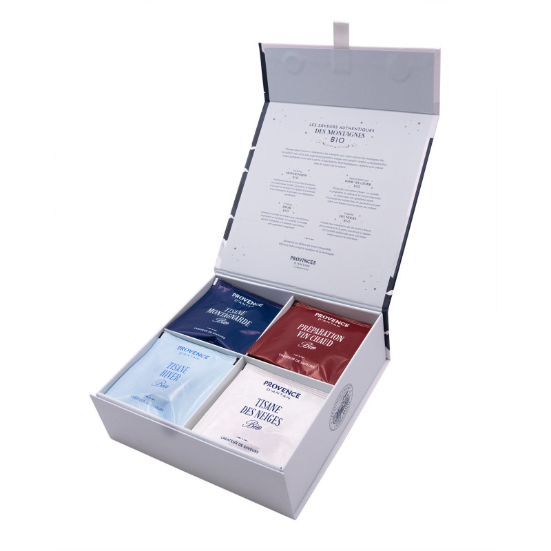 Coffret Tisanes des Montagnes Bio – 4 recettes, 20 sachets