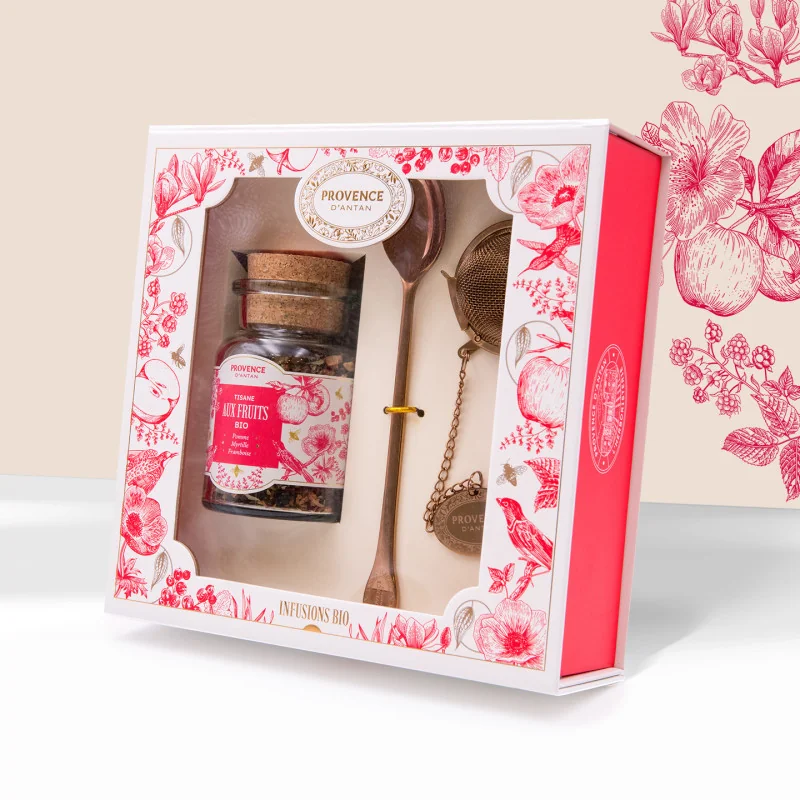 Fruit Herbal Tea Gift Set - Glass Bottle with Infuser
