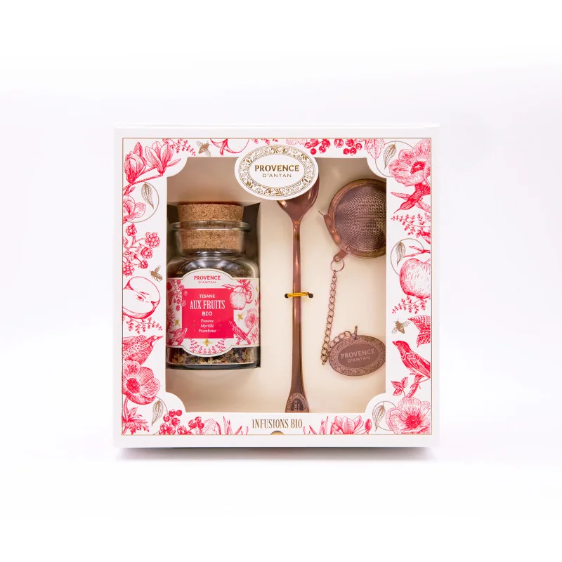 Fruit Herbal Tea Gift Set - Glass Bottle with Infuser