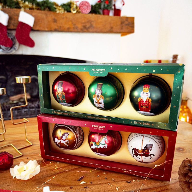 Coffret 3 Boules de Noël Tisanes Féeriques Bio – Provence d’Antan