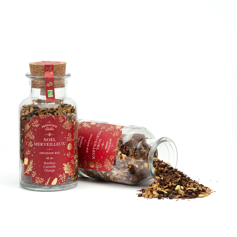 Infusion Bio Noël Merveilleux – 100 g vrac en bouteille verre