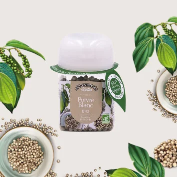 Organic White Pepper 50g – Mild and Refined Spice