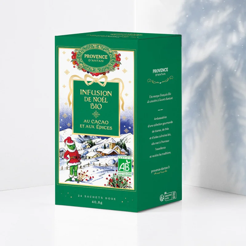 Infusion de Noël Bio Cacao & Épices – Boîte métal / Recharge