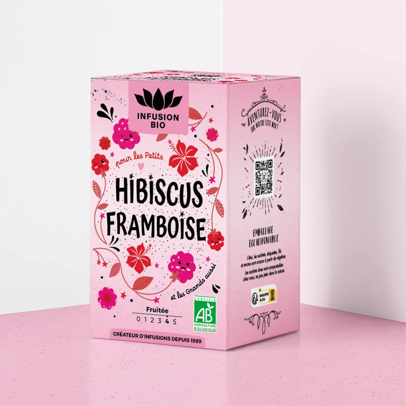 Organic Hibiscus Raspberry Herbal Tea – Fruity & Tangy