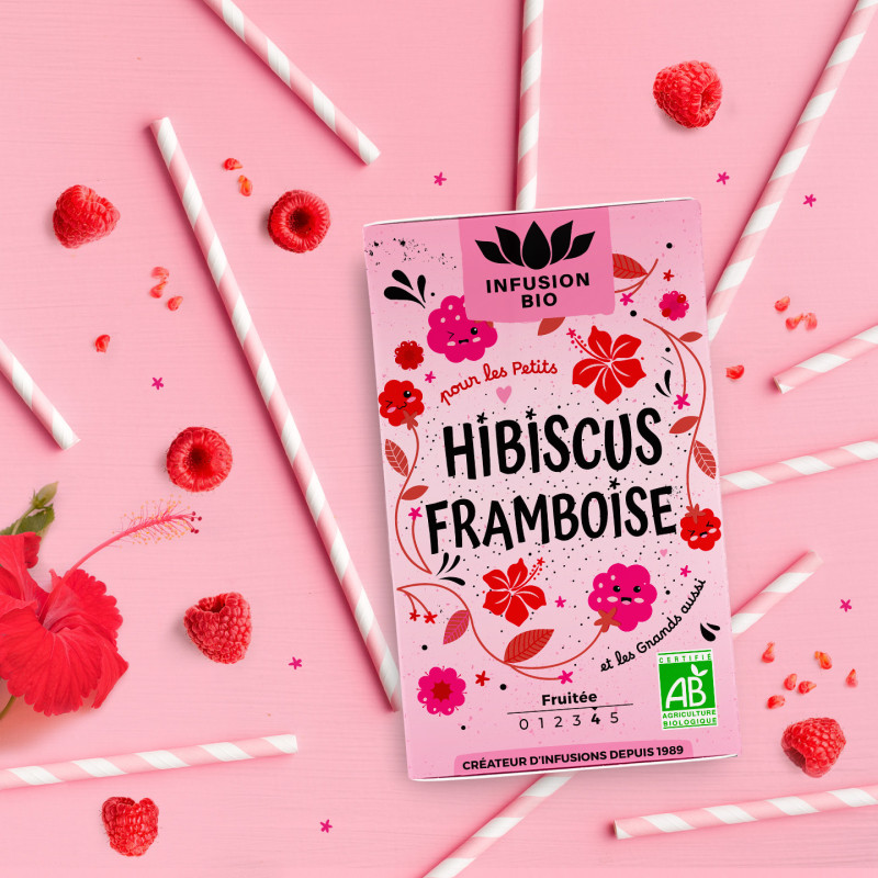 Organic Hibiscus Raspberry Herbal Tea – Fruity & Tangy