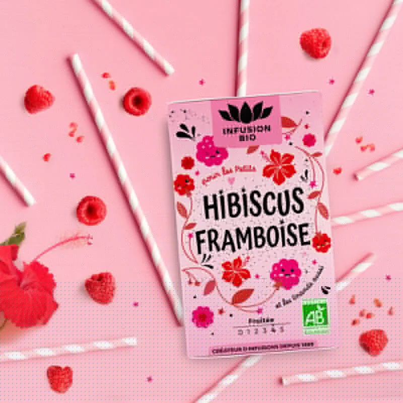 Organic Hibiscus Raspberry Herbal Tea – Fruity & Tangy
