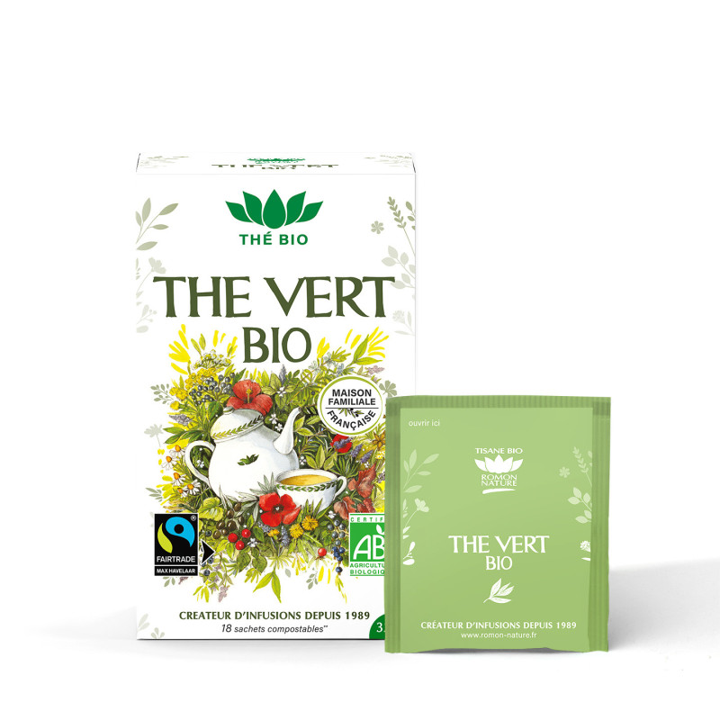 Tisane Thé Vert Bio* – 20 Sachets | Romon Nature