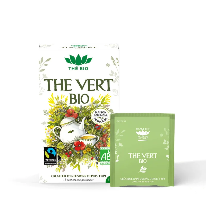 Tisane Thé Vert Bio* – 20 Sachets | Romon Nature