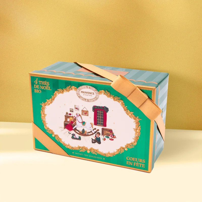 Coffret métal 4 Thés de Noël Bio – Cœurs en fête