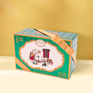 Metal Gift Box – 4 Organic Christmas Black Teas – Joyful Hearts