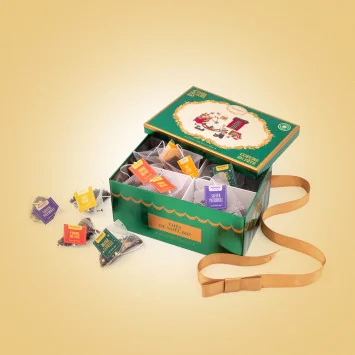 Coffret métal 4 Thés de Noël Bio – Cœurs en fête