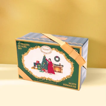 Metal Gift Box - 4 Organic Christmas Herbal Teas - Enchanted