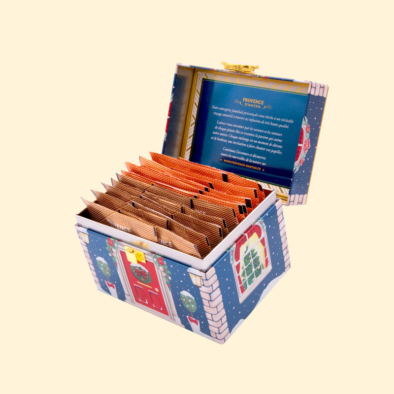 Coffret métal Assortiment Thé & Tisane de Noël Bio – 20 sachets