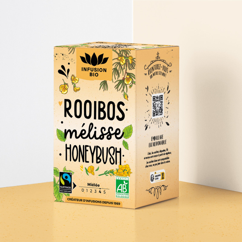 Organic Rooibos Lemon Balm Herbal Tea – Floral & Citrusy