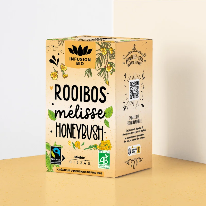 Organic Rooibos Lemon Balm Herbal Tea – Floral & Citrusy