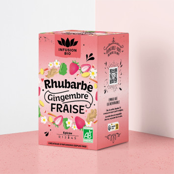 Organic Rhubarb Strawberry Ginger Infusion – Fruity & Spicy