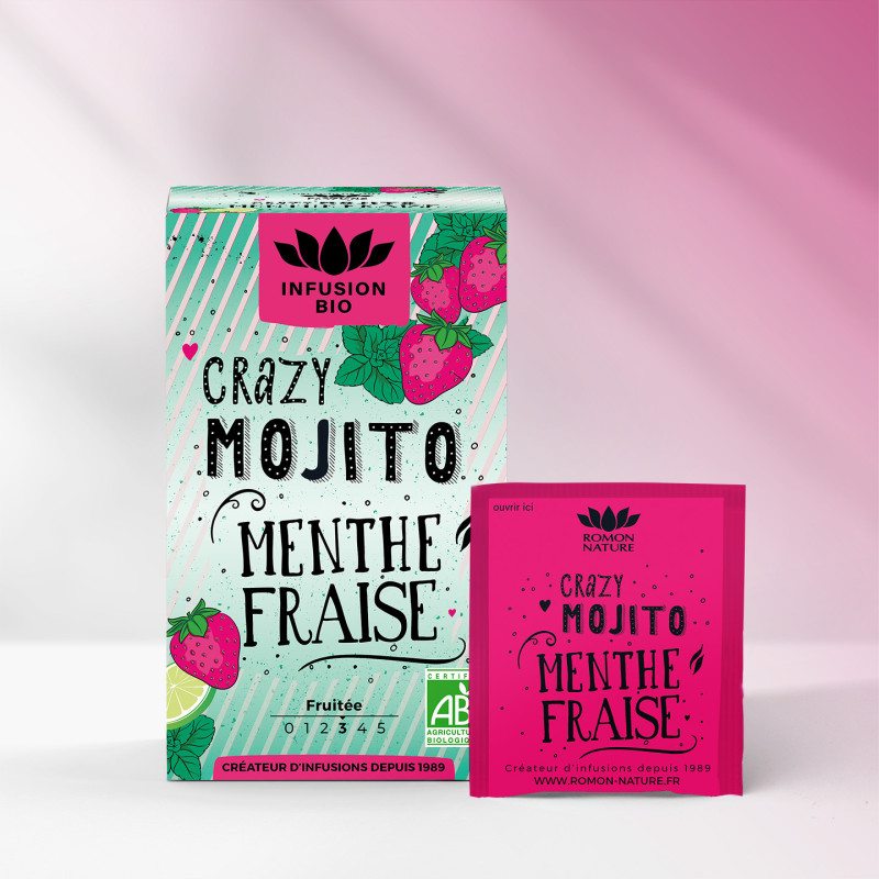 Infusion Bio Crazy Mojito Fraise – Fraîche & fruitée