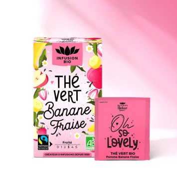 Thé Vert Bio Banane Fraise – Fruité & délicat