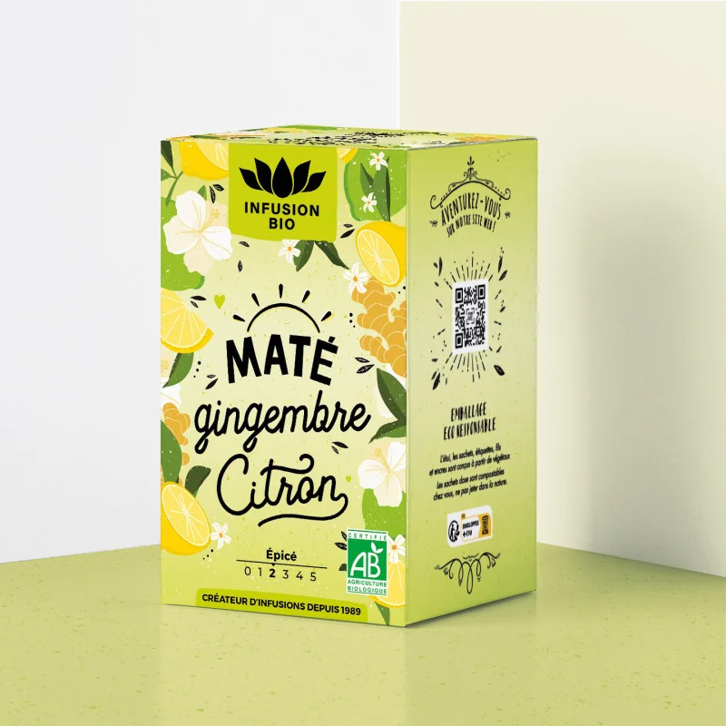 Organic Yerba Mate - Ginger & Lemon - Zesty & Spicy Herbal