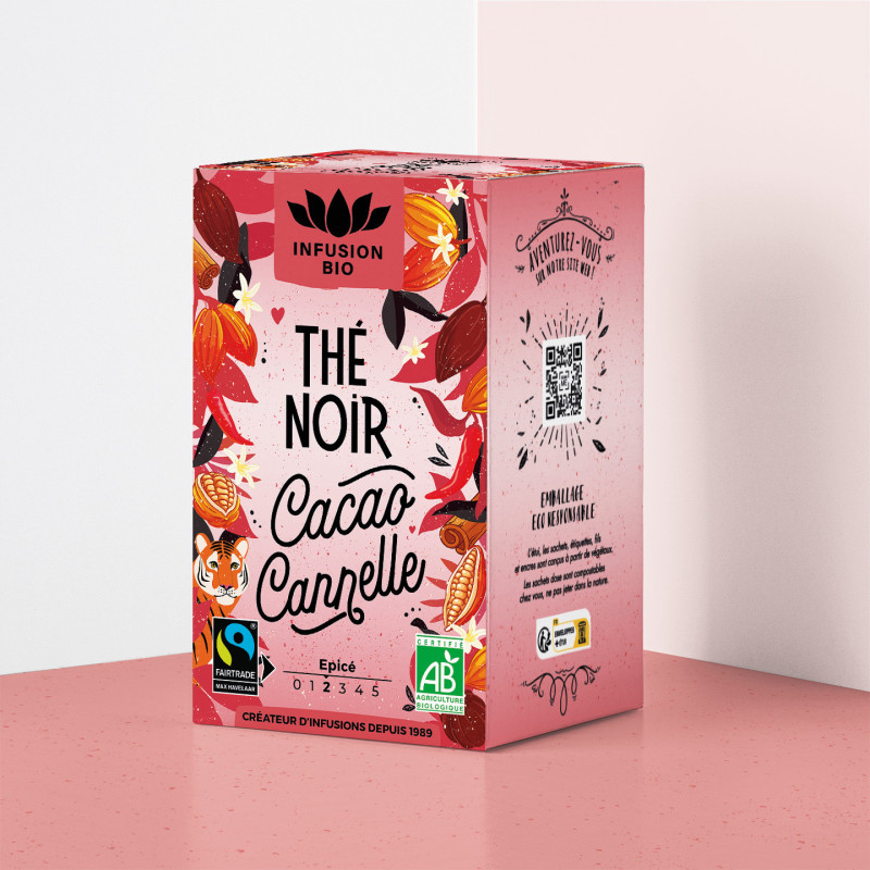 Thé Noir Bio Cacao Cannelle – Épicé & gourmand