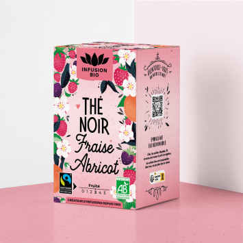 Thé Noir Bio Fraise Abricot – Fruité & raffiné