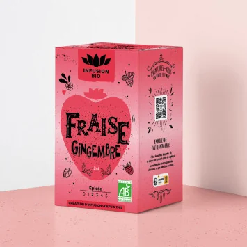 Infusion Fraise Gingembre Bio* – 16 Sachets | Romon Nature