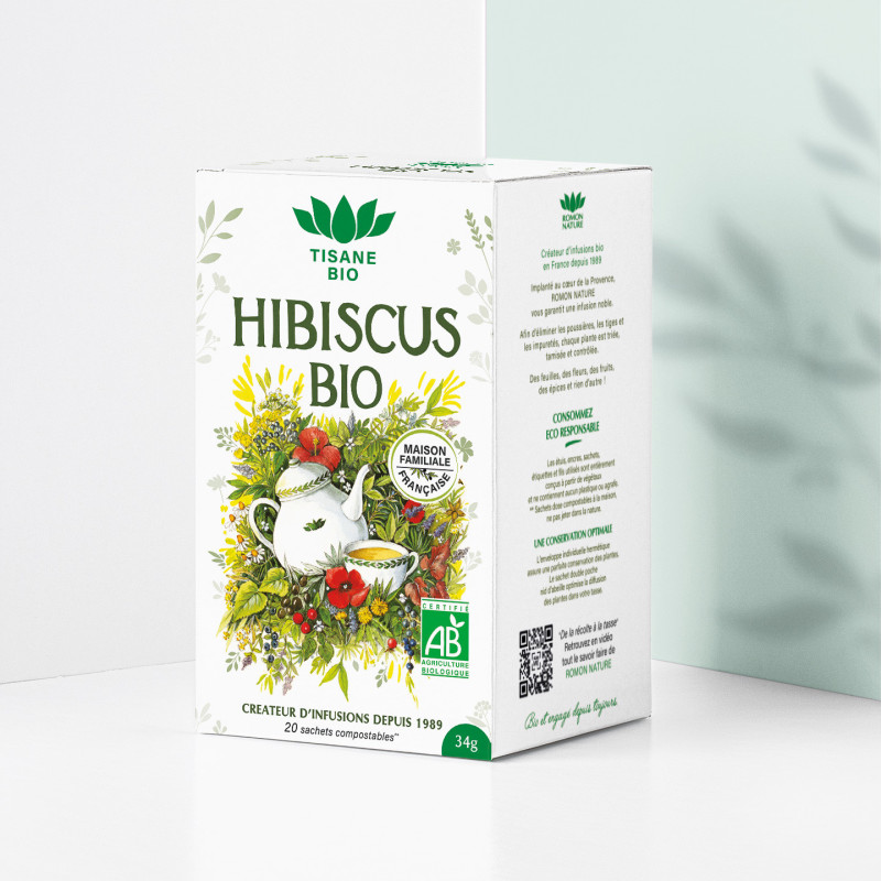 Organic Hibiscus Herbal Tea* – 20 Bags | Romon Nature