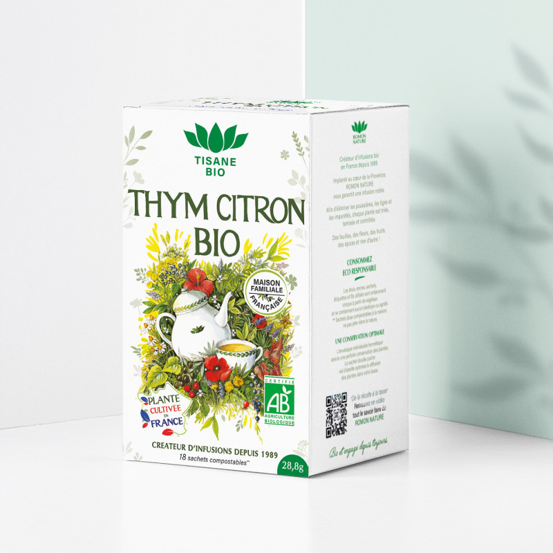 Tisane Thym Citron France Bio* – 18 Sachets | Romon Nature