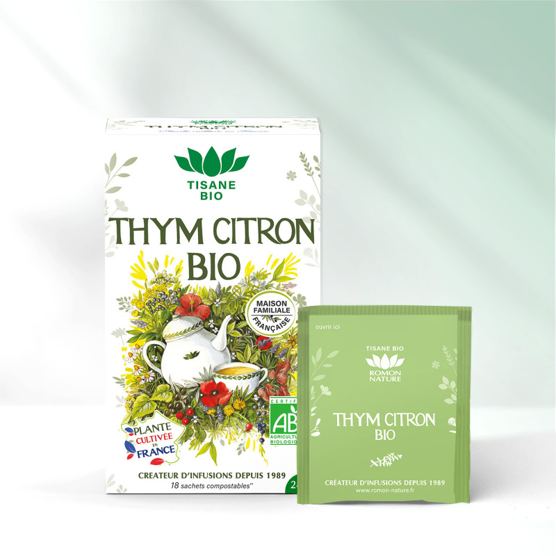 Organic Thyme Lemon Tea – 18 Bags | Romon Nature