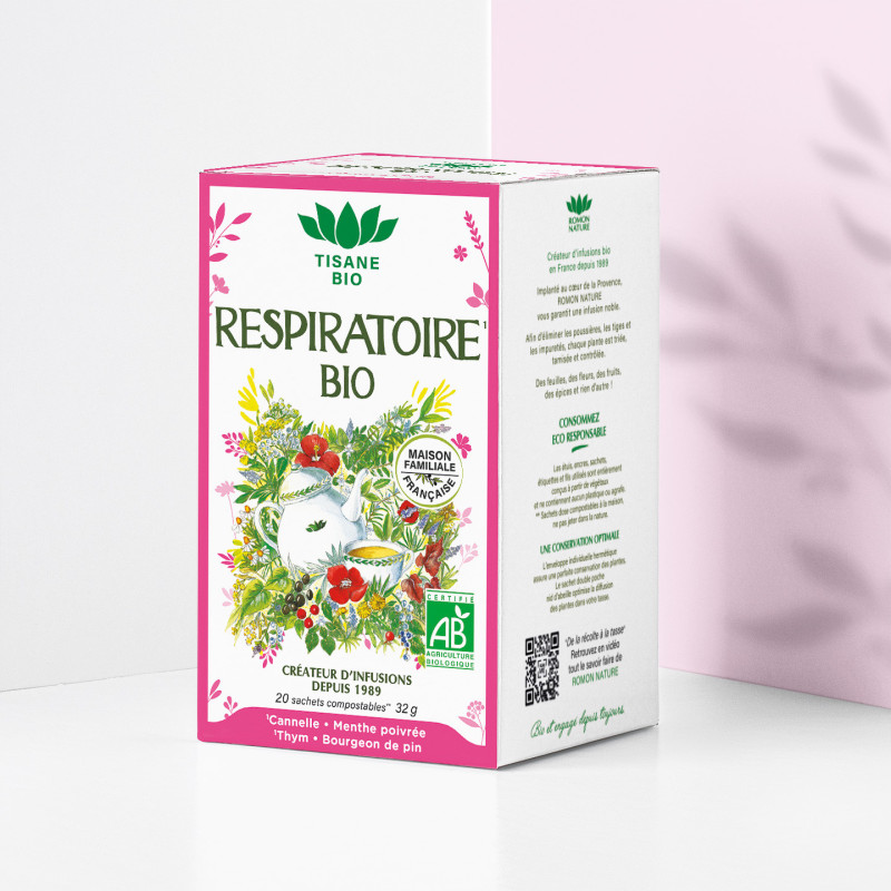 Tisane Bio Respiratoire – Infusion au Thym & Menthe Poivrée