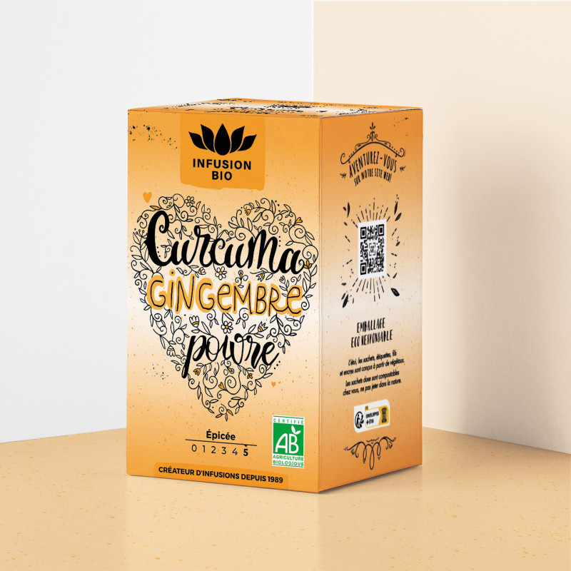 Organic Turmeric Ginger Pepper Infusion Spicy and Invigorating Blend